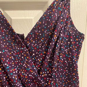 Gap Spaghetti Strap Dress Purple Polka Dot